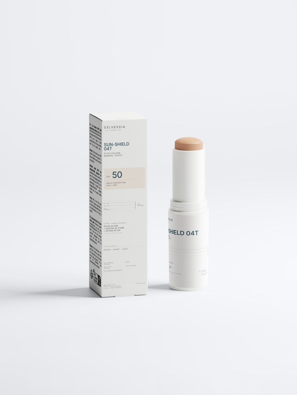 CELVESSIA SUN-SHIELD 04T — Stick Solaire Minéral Teinté SPF 50 UVA/UVB