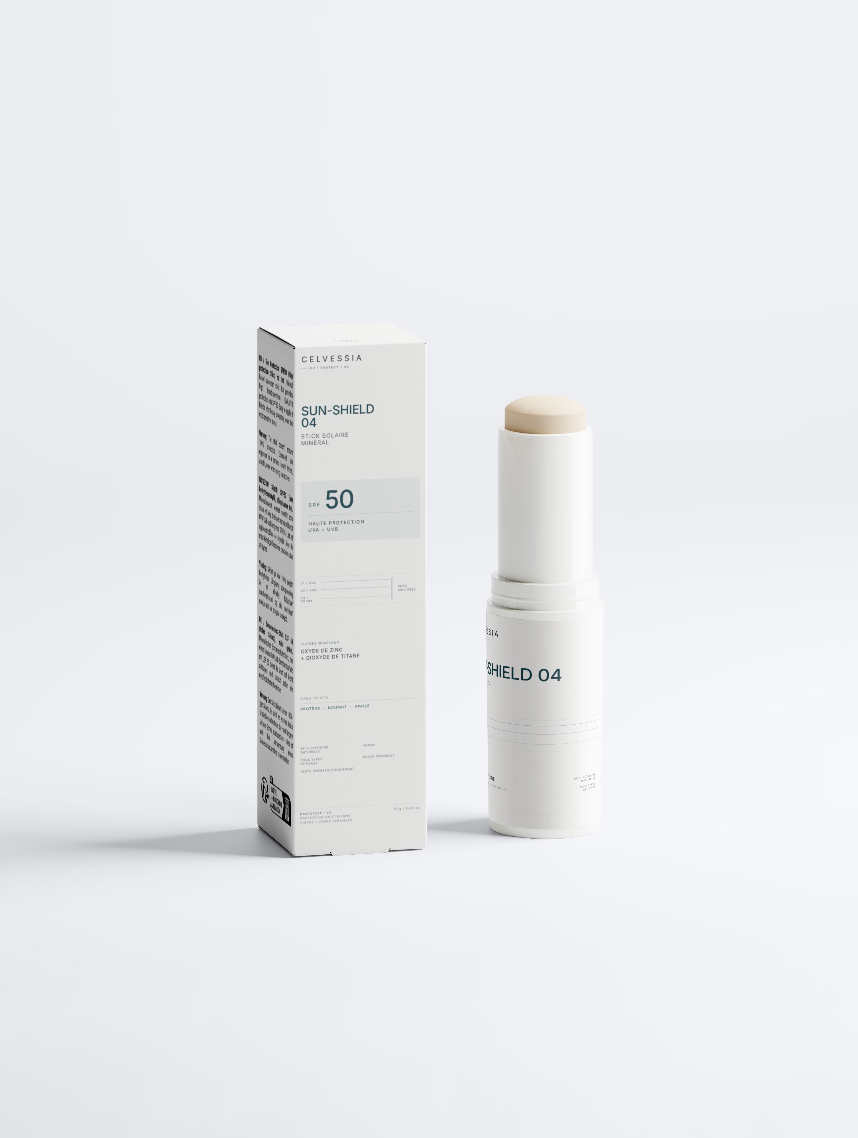 CELVESSIA SUN-SHIELD 04 — Stick Solaire Minéral SPF 50 UVA/UVB
